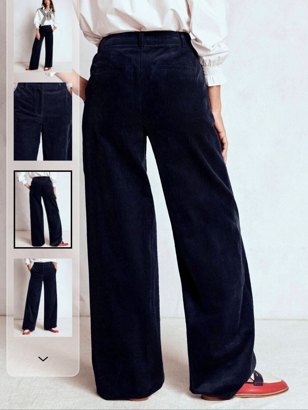 Boden Belgravia Cord Pants In Navy 10P Patch Pockets Chic For Fall Winter - Picture 2 of 8